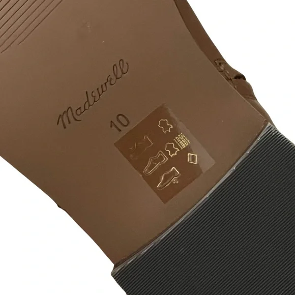 Madewell Drumgold Boot Cognac Sepia Brown Leather Tall Boots US 10 - Picture 10 of 10